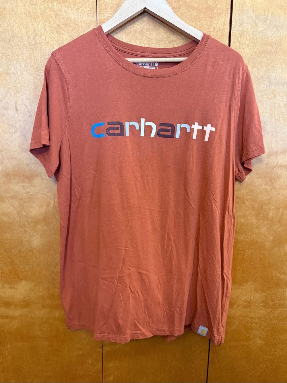 Carhartt Rust Logo Relaxed Fit Short-Sleeve T-Shirt women size XL